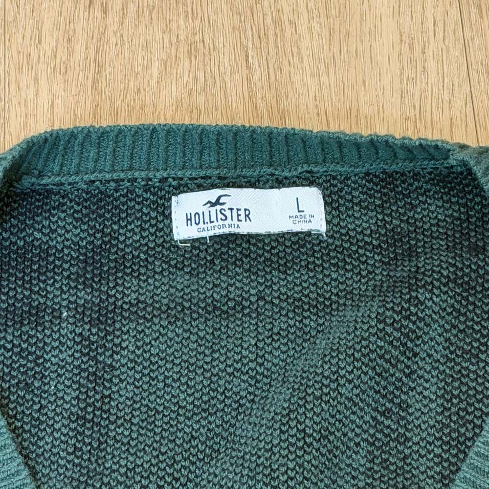 Hollister Green Plaid Button-Front Cardigan Sweater Size L - Picture 7 of 8
